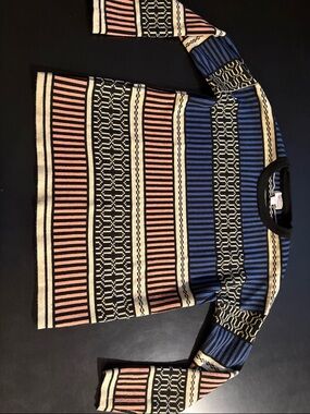 Forever 21 Striped Crew Neck Sweater in Blue, Pink, Cream & Black